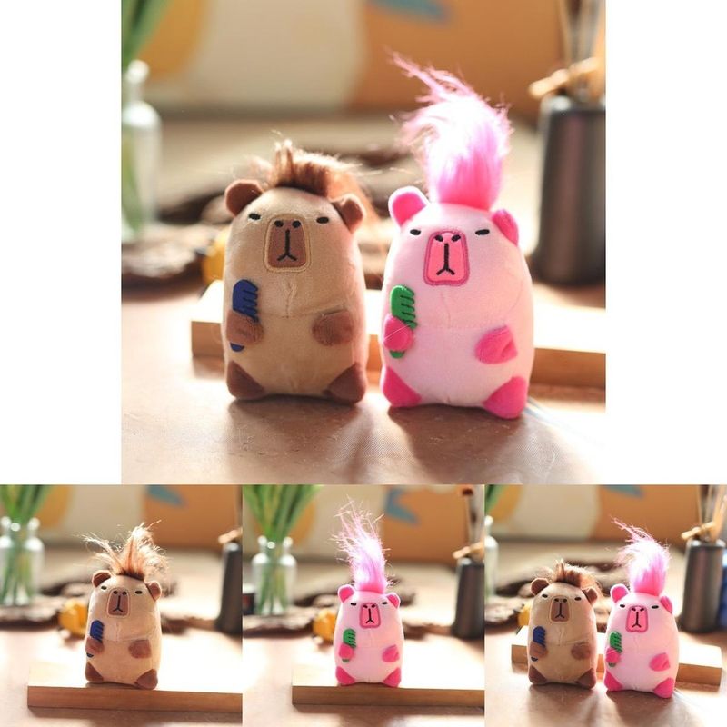 Capibara adorabile portachiavi di peluche carino e soffice animale di peluche per chiavi e borse_voghion.com