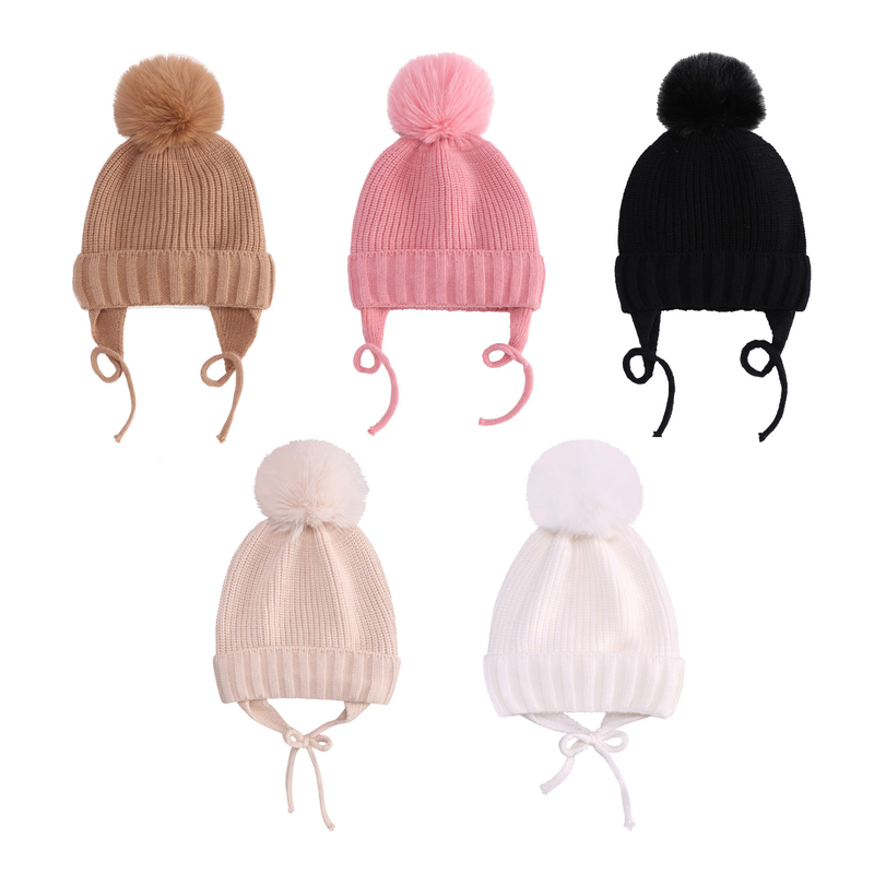 Vêtements pour bébé, protection auditive tressée et bonnet chaud en polaire pour bébé_voghion.com