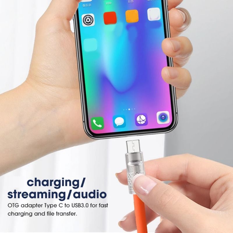 120 W 6A szupergyors töltő C típusú folyékony szilikon kábel gyorstöltő 2M USB kábel Usb C töltőkábel Huawei Samsung Xiaomihoz_voghion.com