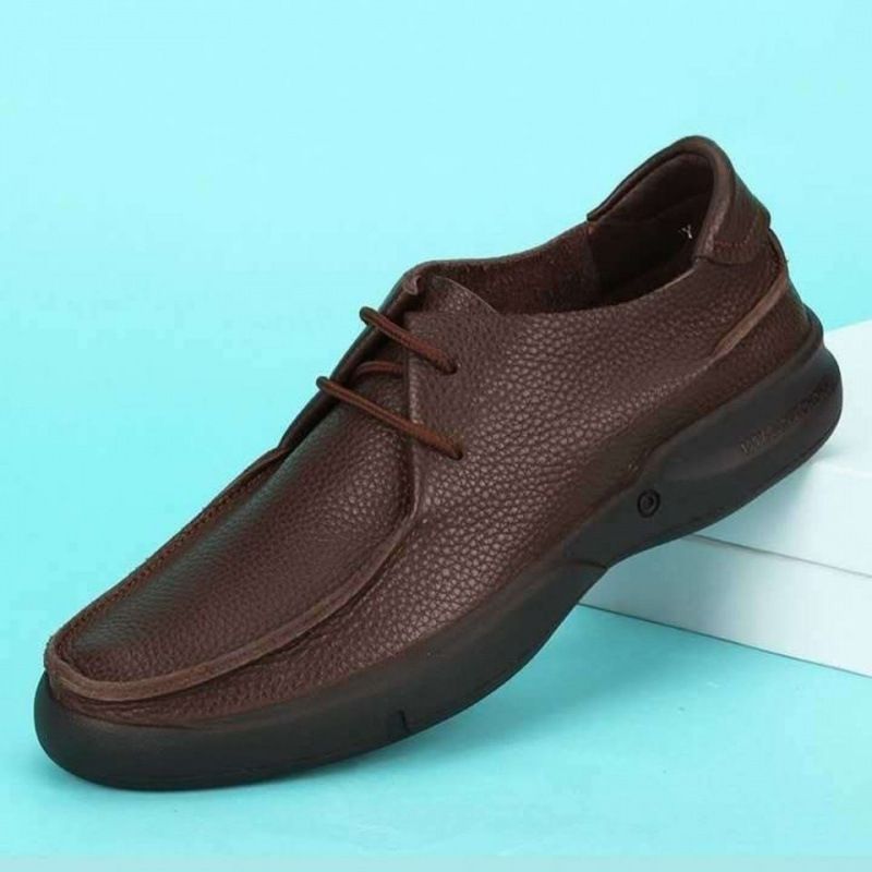 Scarpe da uomo estive in pelle, traspiranti, casual, spesse, con suola morbida, adatte a uomini di mezza età_voghion.com