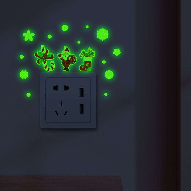 Night light switch AFG3678 Christmas tree socks glowing green bedroom living room wall sticker_voghion.com