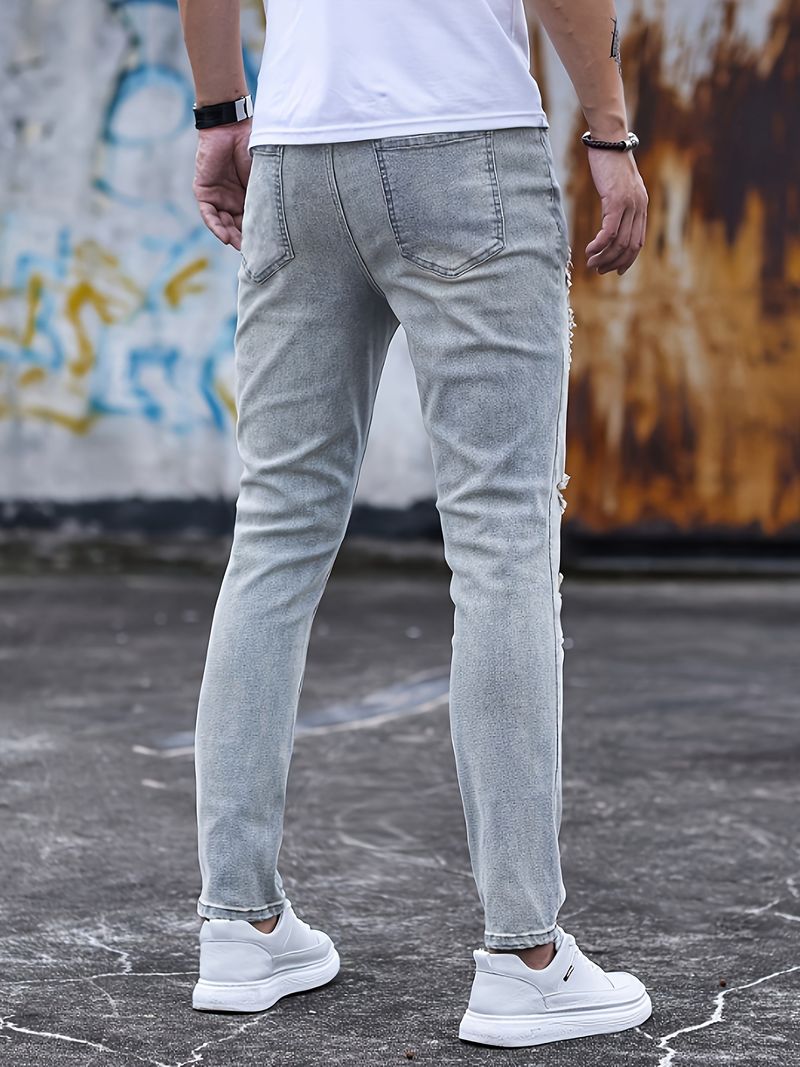 Basis herre skinny tight ripped denim nye herre skinnybukser_voghion.com
