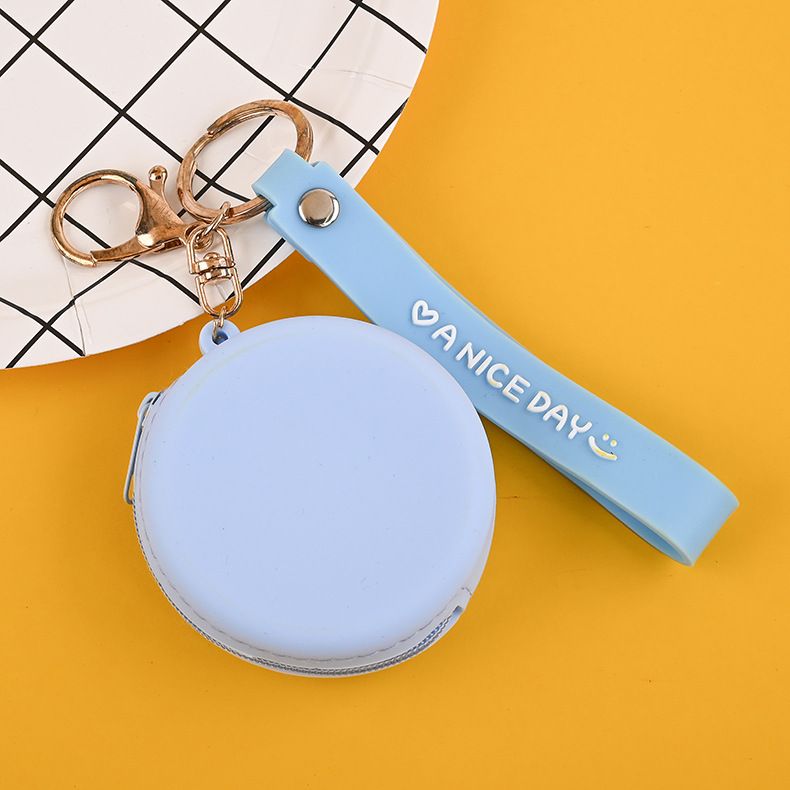 New Creative Silicone Solid Color Children's Coin Purse Toddler Points Storage Wrist Strap Round Bag_voghion.com