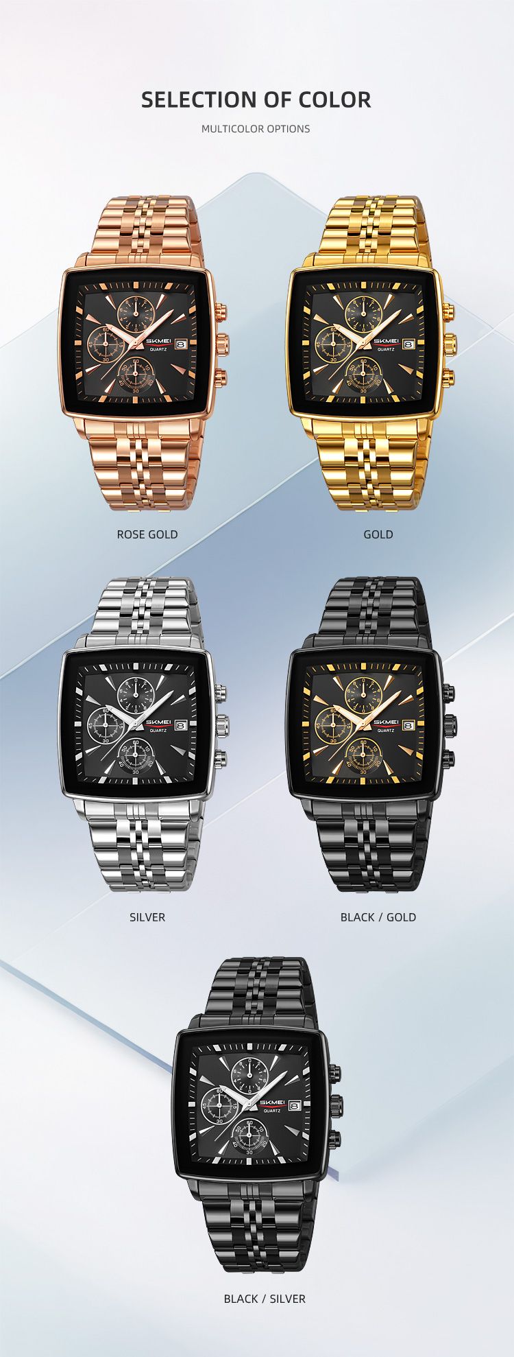 Orologio da polso al quarzo con cronometro da uomo e da donna, di lusso, con data, design alla moda, impermeabile, Reloj Hombre_voghion.com