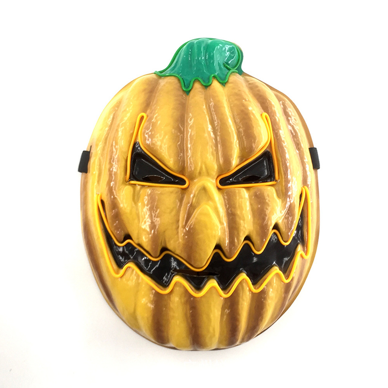 Maschera luminosa con luce fredda EL a forma di testa di zucca di Halloween, decorazione per feste in maschera di Natale_voghion.com