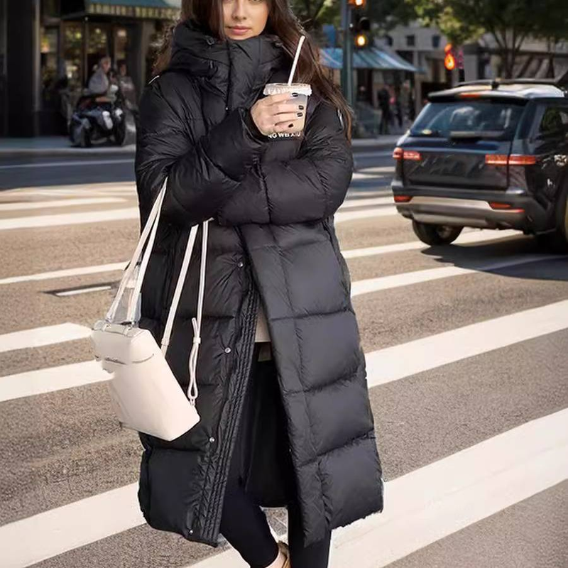 Abbigliamento da donna di media e lunga durata, sopra il ginocchio, giacca alla moda per le donne, spesso cotone invernale_voghion.com