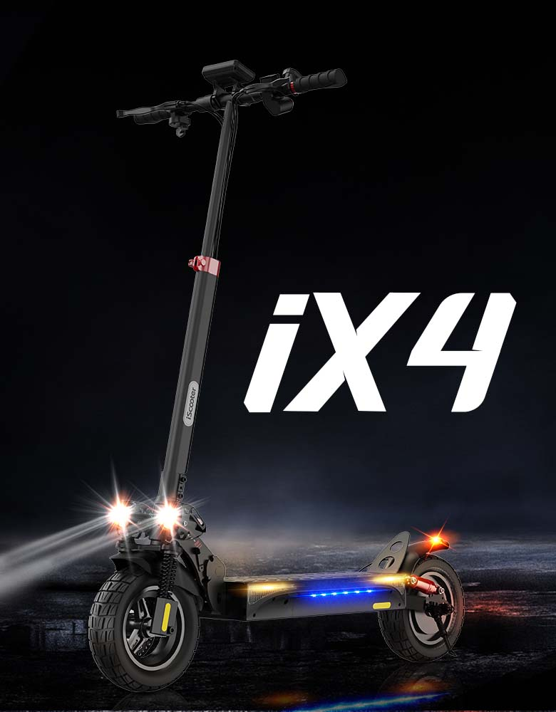 Monopattino elettrico fuoristrada ISCOOTER IX4 da 10" con controllo APP, motore da 800 W, batteria da 48 V e 15 Ah_voghion.com