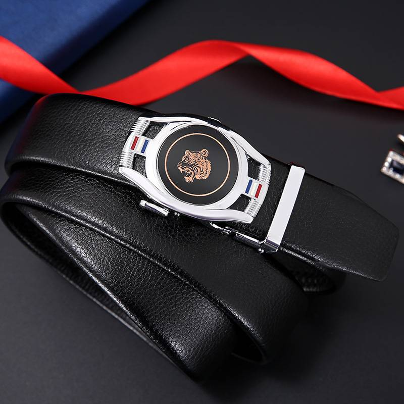 Herrbälte Äkta tvålagers kohud Automatiskt spänne Herrbälte Legering Herrbälte Businessbälte_voghion.com