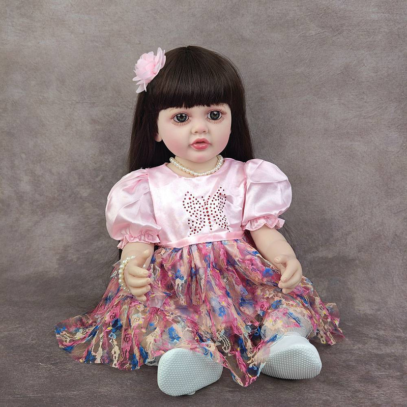 22 Zoll lebensechte Reborn-Puppen, realistische Vollsilikon-Baby-Vinyl-55CM-Simulationspuppe, neugeborenes Mädchen, Prinzessin, Kleinkind-Spielzeug-Geschenk_voghion.com