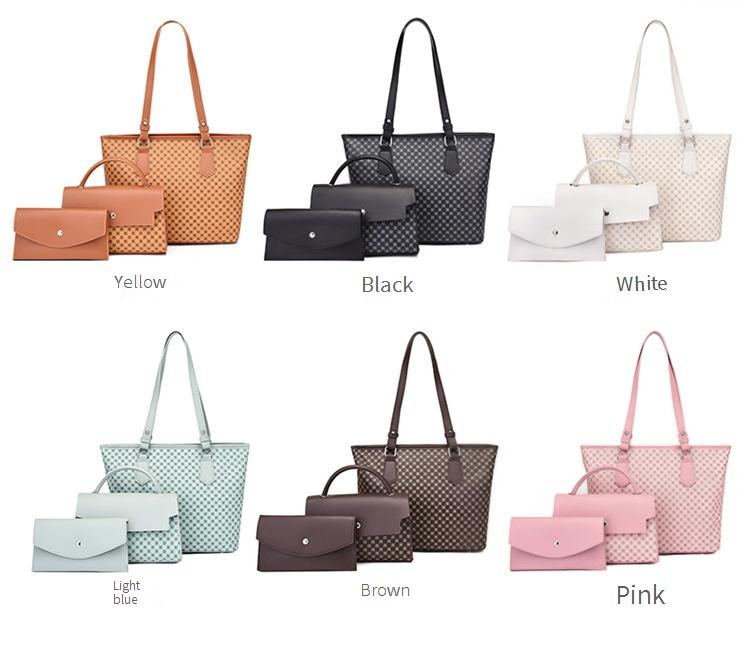 Women's Bag Fashion Printing Solid Color Large Capacity Large Capacity Mother And Child Bag Three Piece Handbag Shoulder Bag_voghion.com