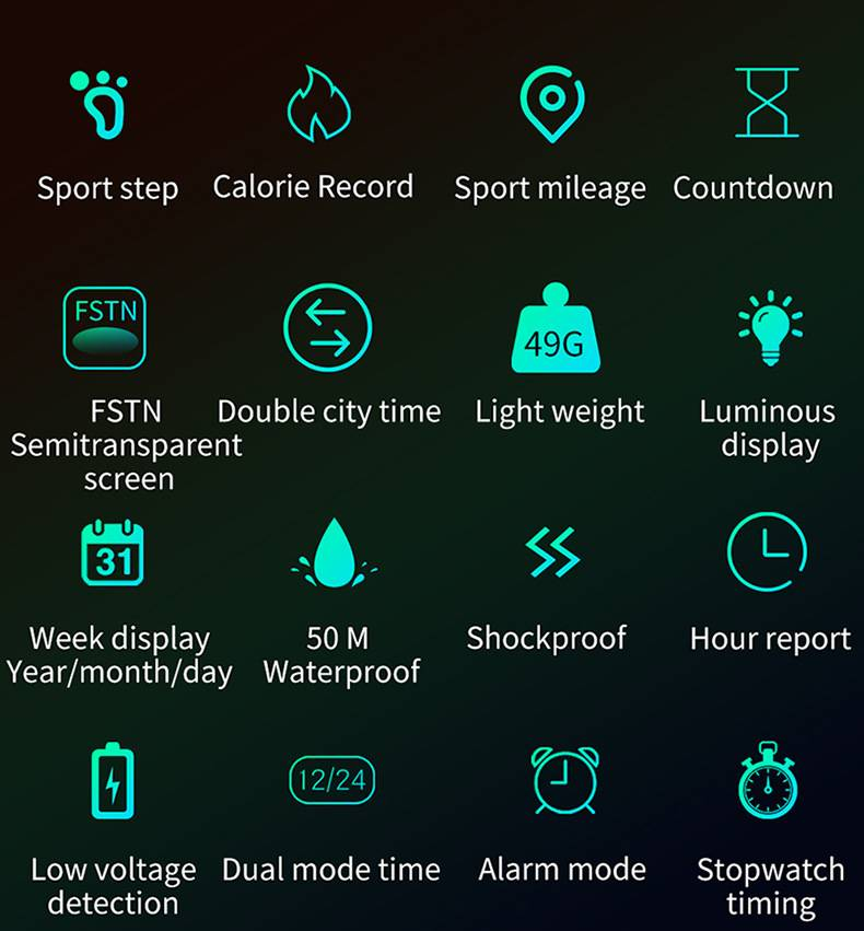 Sports Watch Calorie Pedometer Alarm Clock Waterproof Multifunctional Mountaineering Military Wind Shockproof Smart Watches For Men And Women._voghion.com