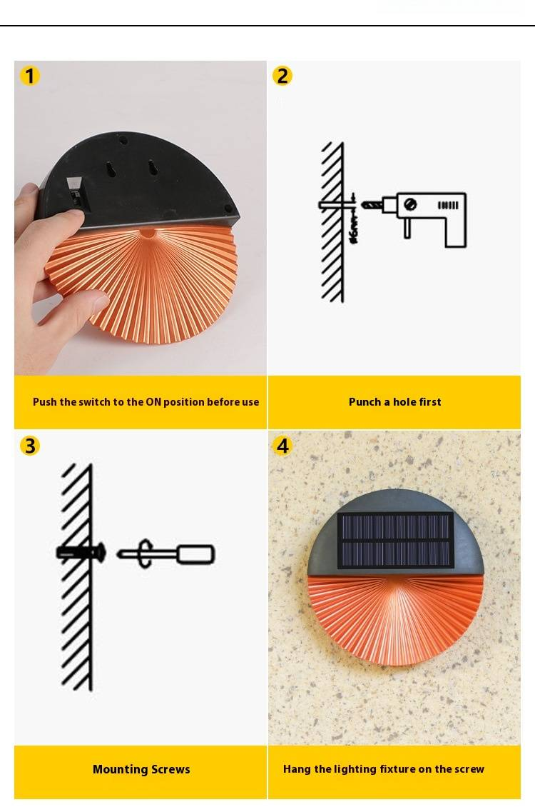 Solar-Wandleuchten für den Außenbereich, wasserdichte Gartenleuchten für Zaun, Terrasse, Weg, Hof, dekorative LED-Solarleuchten mit automatischer Ein-/Ausschaltung, Warmweiß_voghion.com