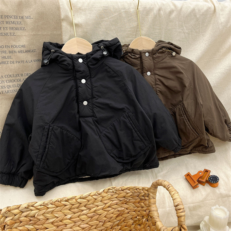 Boys' Winter New Clothes Light and Thin Children's Korean Edition Plush Coat Baby's Western Style Cotton_voghion.com