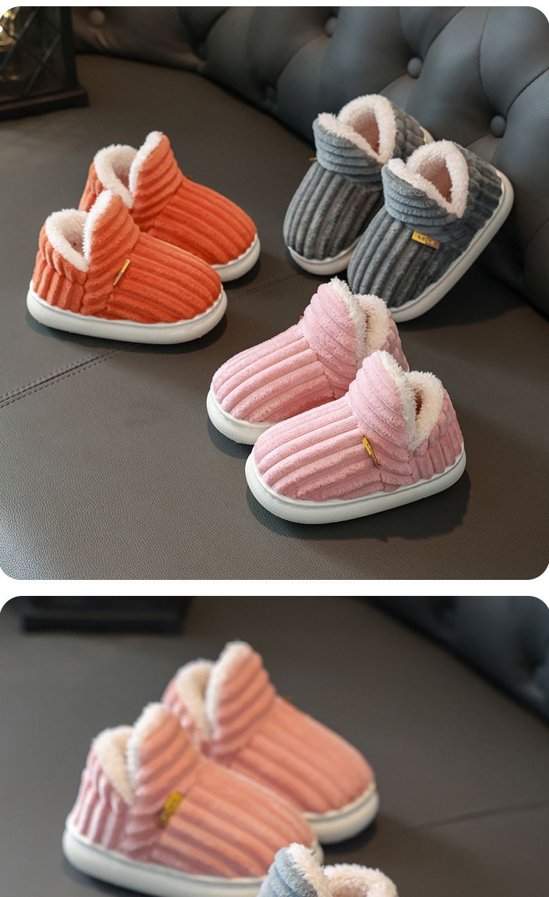 Pantofole invernali per bambini con fodera in pelliccia, suola antiscivolo, comode pantofole da casa per bambini e bambine (diversi colori e taglie)_voghion.com