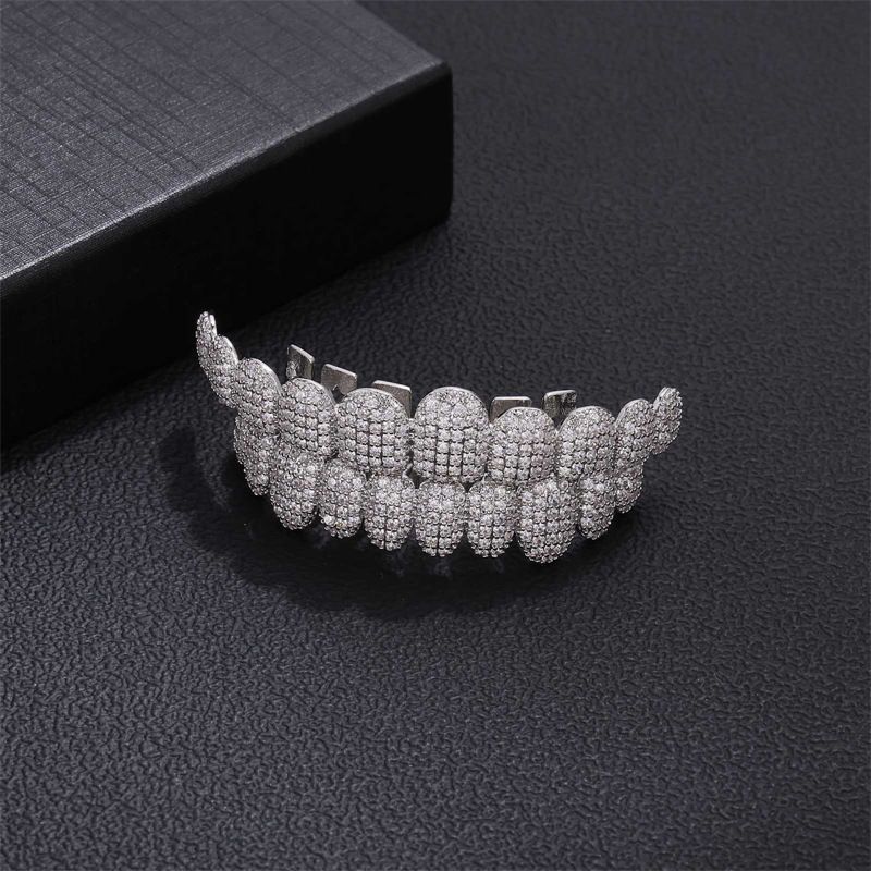 Accessori Hip Hop, placcatura in oro vero, ornamenti 14K, apparecchi per feste rap, diametro 10 denti_voghion.com