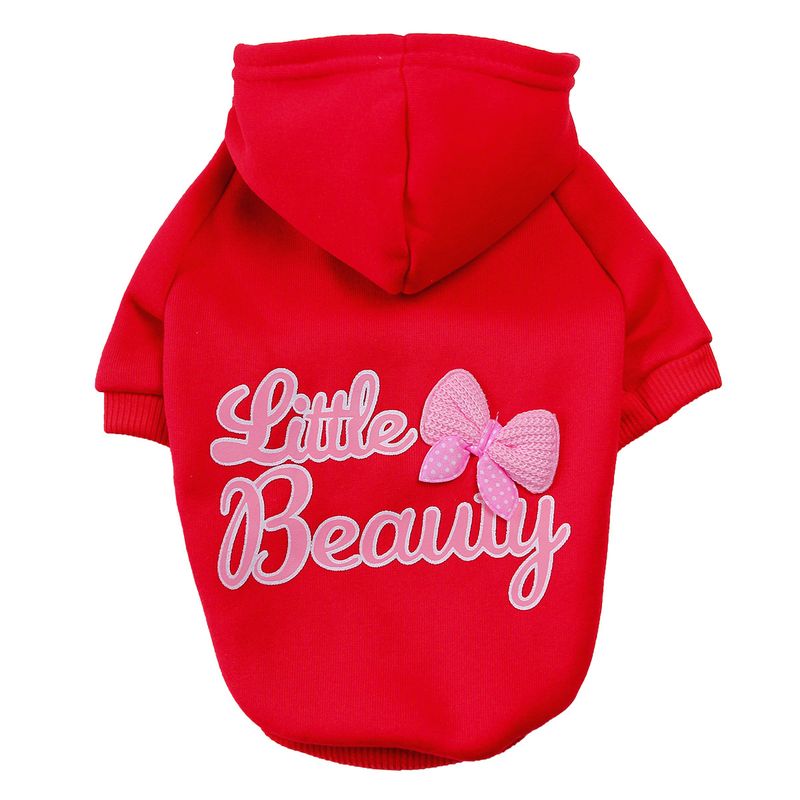 |Novas roupas para cães, moletom com capuz, forro de lã, quente, pequeno, bonito, multicolorido, com furo para guia_voghion.com