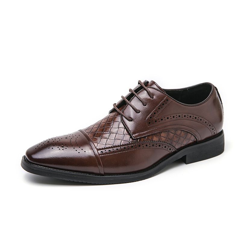 Euro Step 2025 Scarpe basse da uomo, primavera e autunno, taglia 48, in pelle, con intreccio intagliato, formali, da sposo, da cerimonia_voghion.com