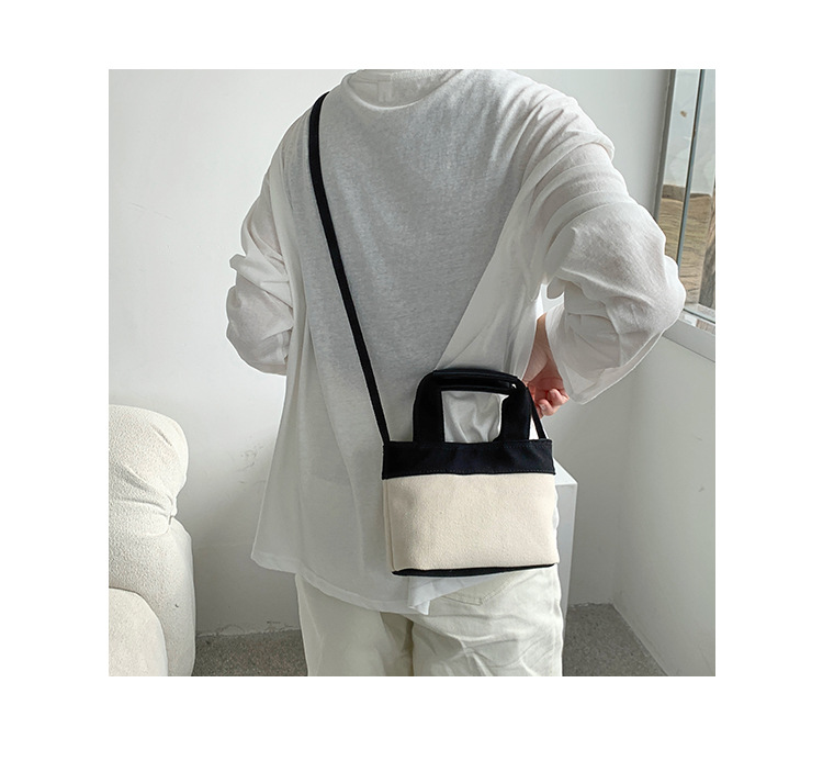 Colorblock Canvas Crossbody Bag For Women, Korean Summer New Niche Design, versatile handheld small bag, fashionable shoulder bag_voghion.com