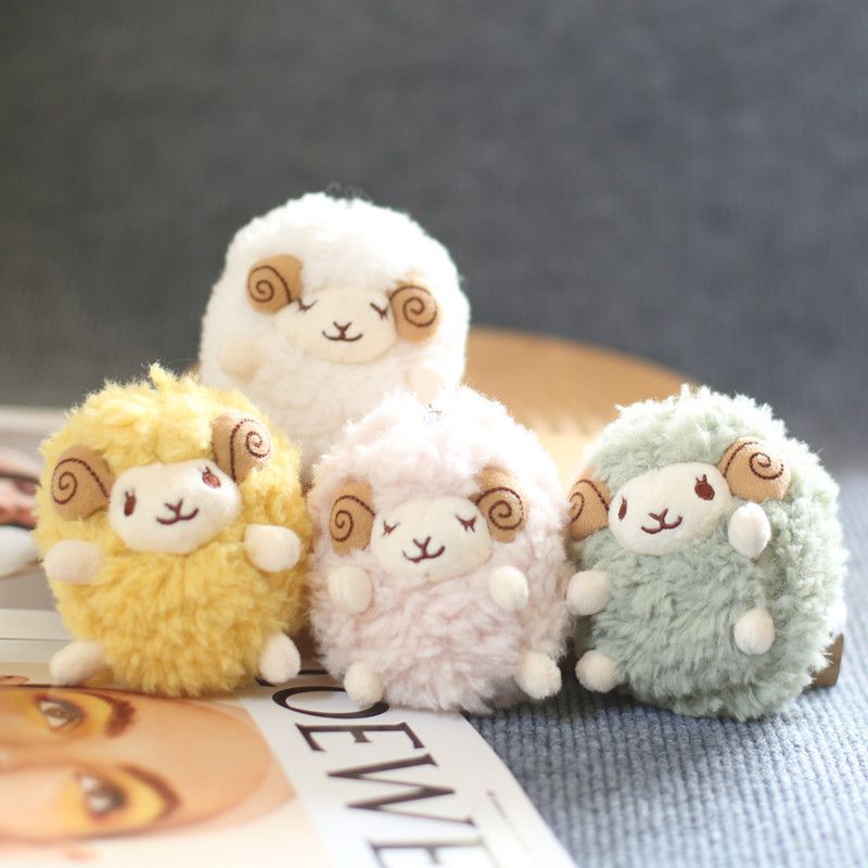 Adorable Sheep Fluffy Plush Keychain Cute Soft Stuffed Animal Bag Charm Toy_voghion.com
