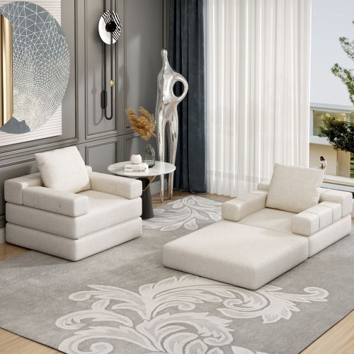 Single Sofa Chair That Converts To A Single Sofa Bed For Living Room, Guest Room, Playroom, White_voghion.com