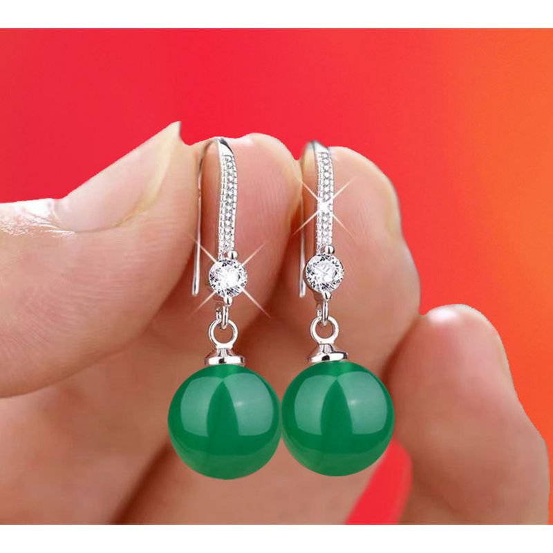 Orecchini pendenti con gancio per l'orecchio rosso da donna, garanzia di qualità Pearl_voghion.com