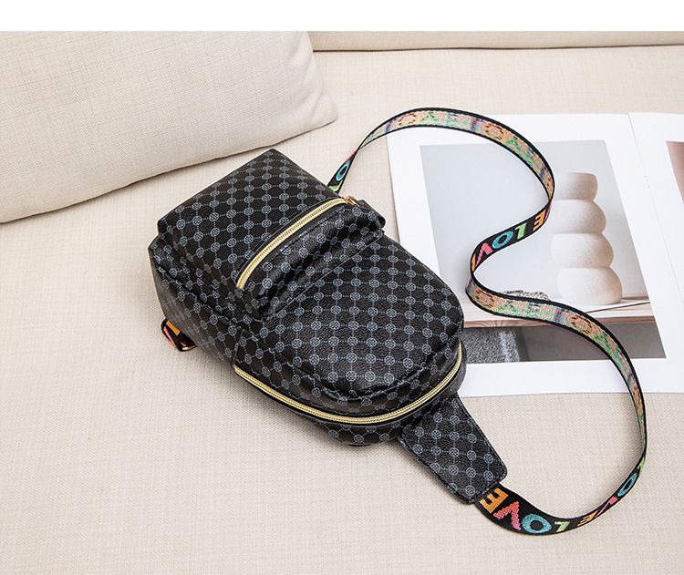 Borsa a tracolla da donna con stampa a lettere e nastro, borsa a tracolla casual_voghion.com