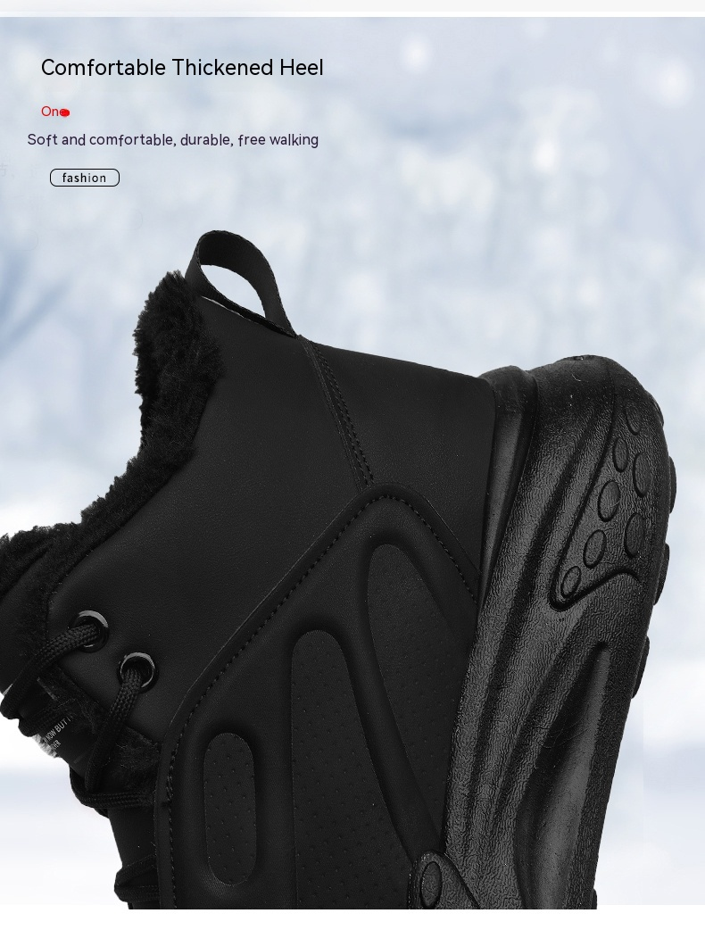 Men's Winter Cotton Shoes Pu Leather Sports Running Shoes_voghion.com