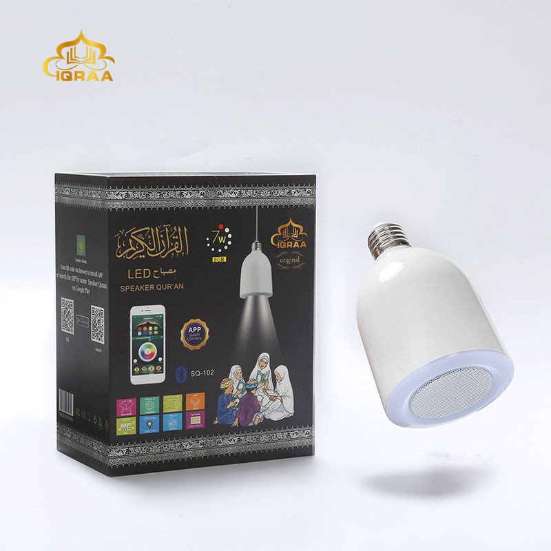 SQ-102 Lampada da preghiera wireless Bluetooth portatile Blub Luce notturna Altoparlante di controllo APP_voghion.com