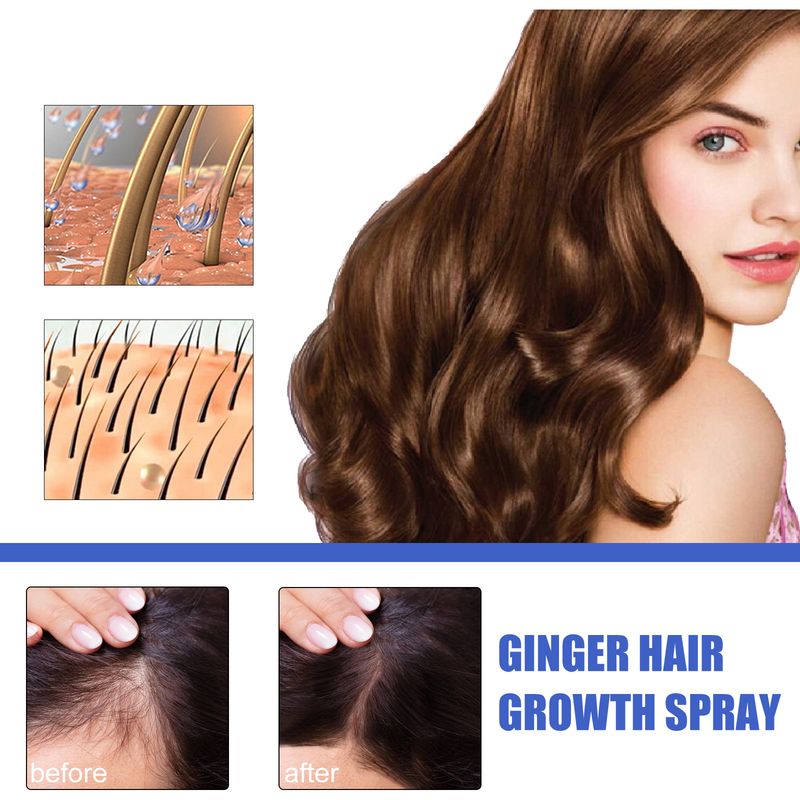 EELHOE Ginger Growth Scalp Massage Moisturizing Thick Hair Care Nutrition Spray_voghion.com