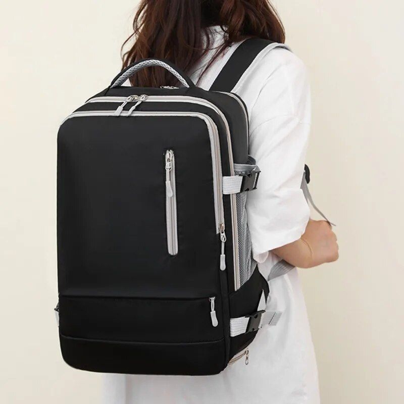 Zaino da viaggio per donna, impermeabile, per ragazze adolescenti, con ricarica USB, per computer portatile, con tracolla grande, borsa per scarpe 2024_voghion.com