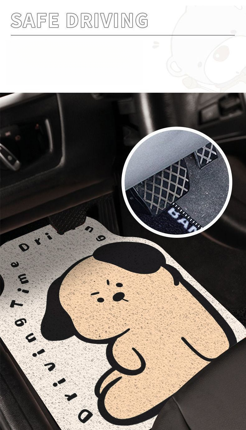 Tappetini per auto nuovi per uso domestico, design a cartoni animati, resistenti allo sporco, facili da pulire, lato conducente, confezione da metà_voghion.com