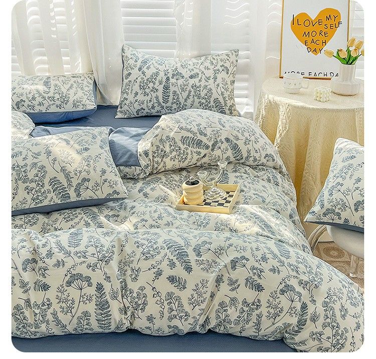 Cotton And Linen Washed Cotton Four Piece Set_voghion.com
