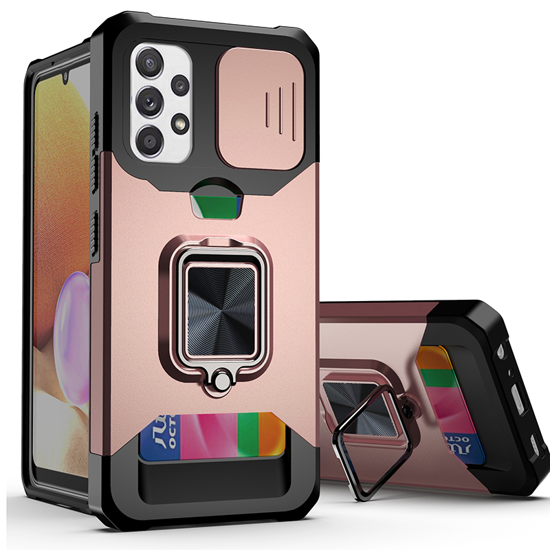 Slide Camera Lens Protector Armor Case For Samsung Galaxy A03S A12 A13 A14 A22 A23 A32 A33 A34 A42 A52 A53 A54 A72 A82 Card Slot Bumpers Ring Cover_voghion.com