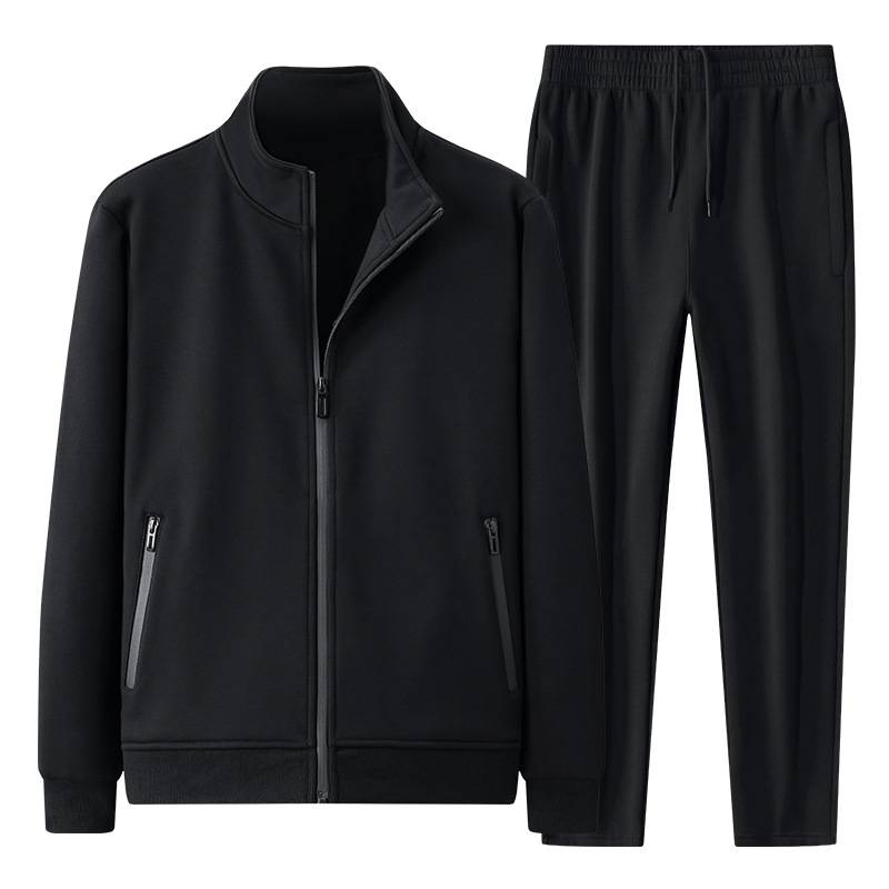Men's Clothing Middle aged and elderly men's casual sports suits spring and autumn dad's suits plus velvet thick warm cardigan two piece jacket men_voghion.com