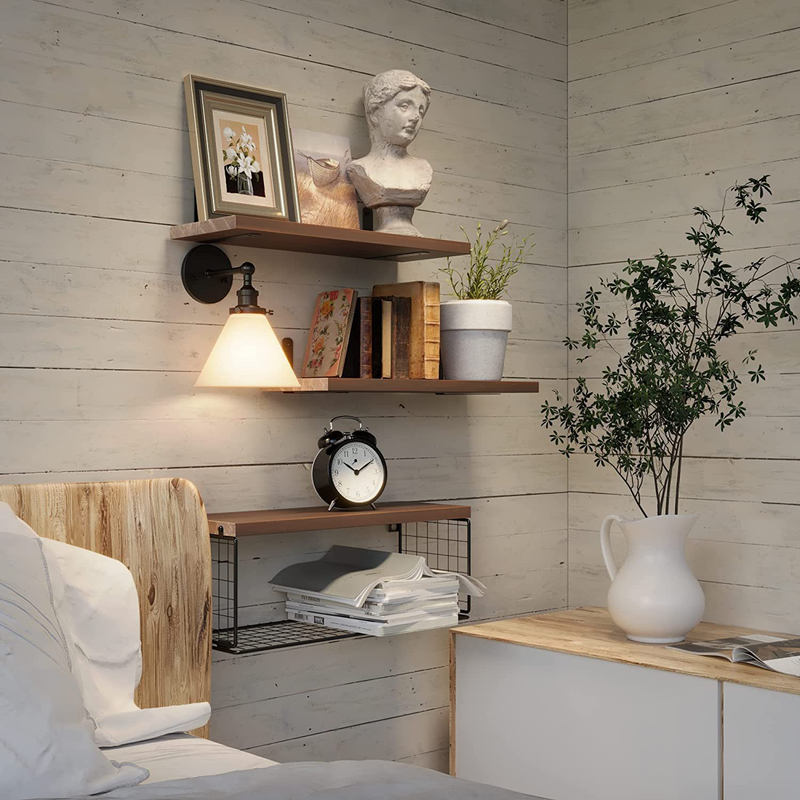 An der Wand montiertes Eckregal aus Kiefernholz für Schlafzimmer, Wohnzimmer, Badezimmer, Küche, Wandregal aus Metall_voghion.com