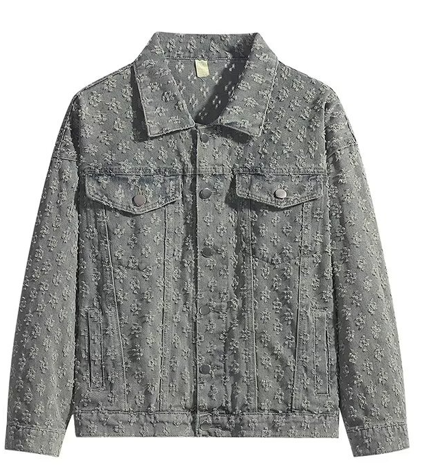 Nieuw Amerikaans denim pak voor heren, veelzijdige lente- en herfstjas, jacquard casual trend, reversoverhemd, wijde broek_voghion.com