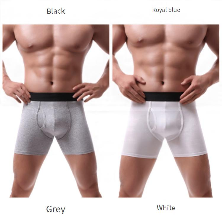 Intimo da uomo in puro cotone, boxer sportivi con apertura laterale, pantaloncini da uomo traspiranti convessi a U_voghion.com