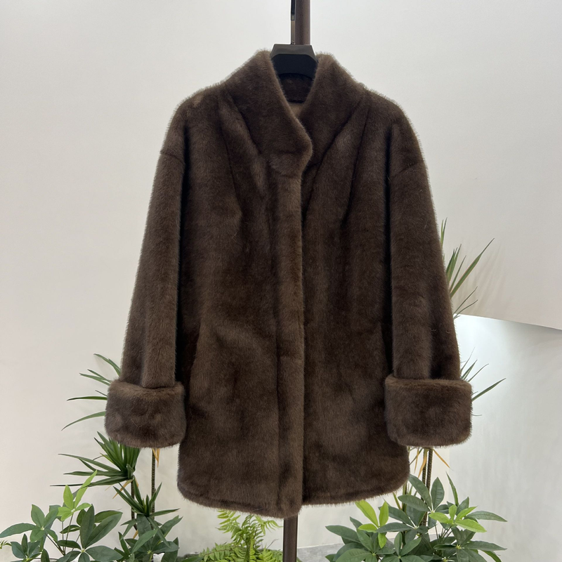 Damenbekleidung Kunstnerzmantel – Übergroße Teddyjacke (6 neutrale Farben)_voghion.com