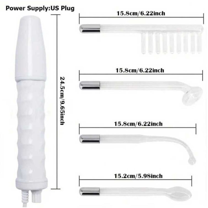 High-Frequency Beauty Device Four-Piece Gift Set, Portable Handheld 4-in-1 Massage Stick With Mushroom Head Nozzle For Face And Body Care_voghion.com