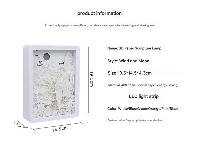 Landscape Painting Paper Sculpture Crafts DIY Ancient Style Night Light Bedside Lamp 3D Three Dimensional Light And Shadow Paper Sculpture Lamp_voghion.com