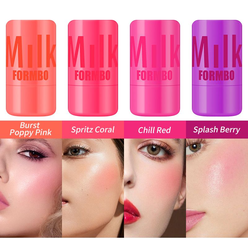 FORMBO Blush - 4 kleuren, compact en draagbaar, multi - Jelly lippenstift, rouge crème, shimmer stick en modder - veelzijdige make-upcollectie_voghion.com