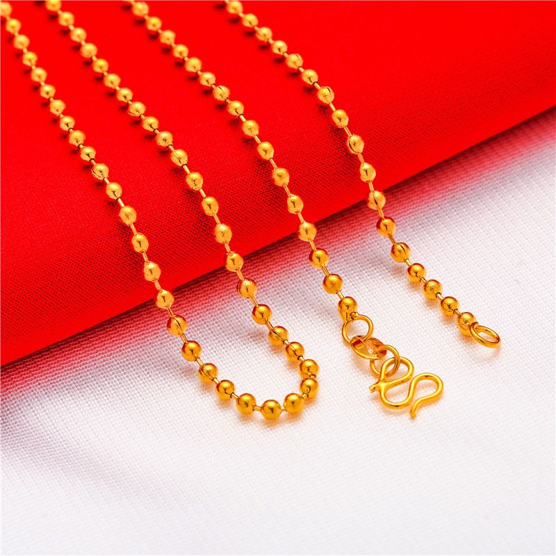 Vietnamese Gold Plated For Women Water Wave Snake Bone Box O-shaped Necklace_voghion.com