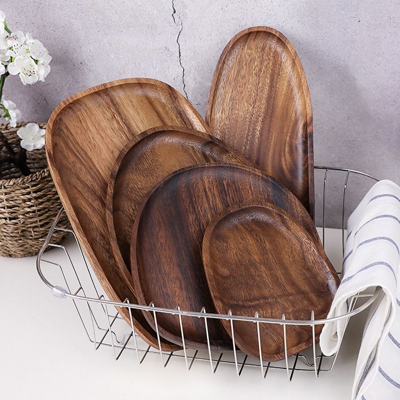 Akazienholztablett Kuchen Desserttablett Japanischer Stil Stall Haushalt Massivholztablett Kaffeetasse Wassertassentablett_voghion.com