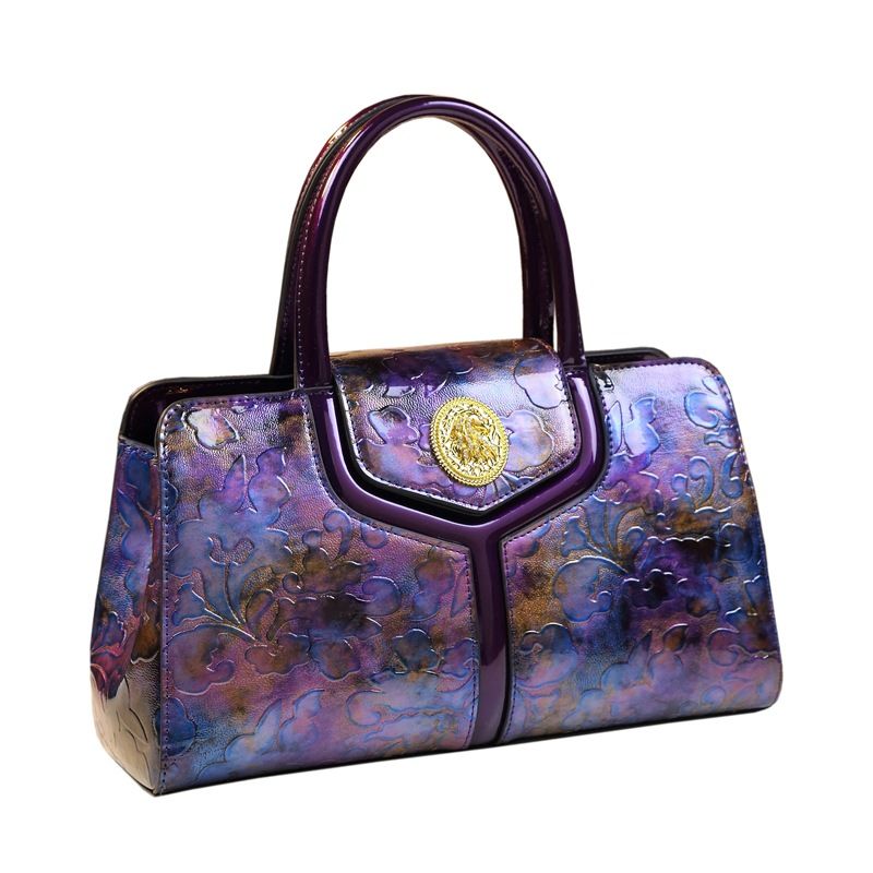 Genuine leather women's 2024 new textured flower handbag, elegant and elegant, one shoulder crossbody mom bag_voghion.com