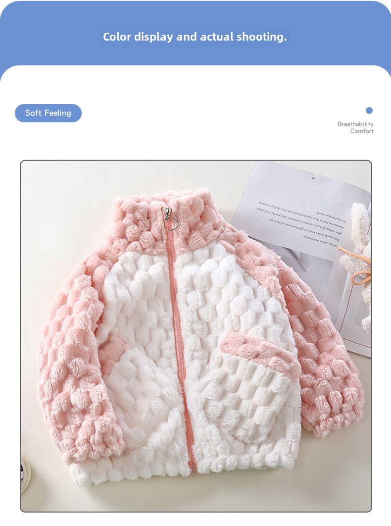 Poiste ja tüdrukute sügis- ja talvemantlid, uued villased kampsunid, laste kardiganid, fliisvoodriga paksud soojad riided, Korea stiilis lasteriided hulgimüügist_voghion.com