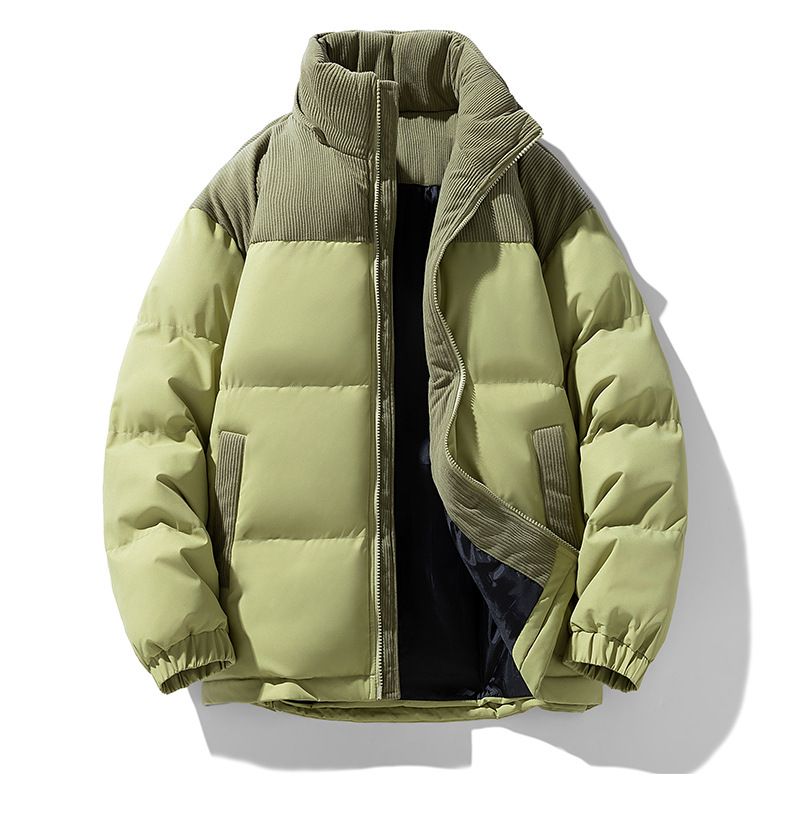 Giacca invernale unisex con cappuccio – Piumino antivento spesso (S-3XL, vestibilità oversize, imbottitura in poliestere da 500 g, trendy color block)_voghion.com