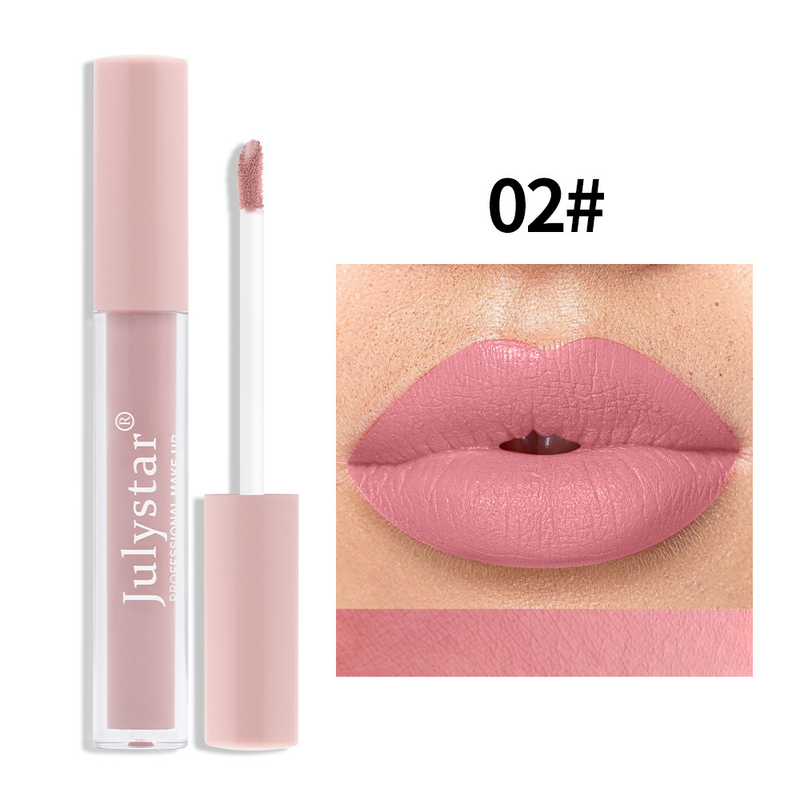 Makeup lipstick for women, long-lasting, fading, non stick to cups, bare color, matte finish, fine tube lip gloss_voghion.com