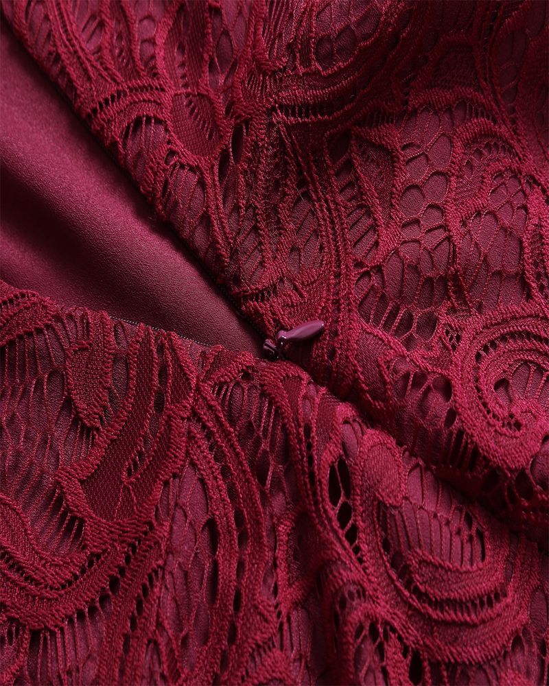 Rochie nordică pentru femei, cu decolteu în V, proaspătă mică, pentru femei mature, rochie pentru femei din dantelă leagăn mare_voghion.com