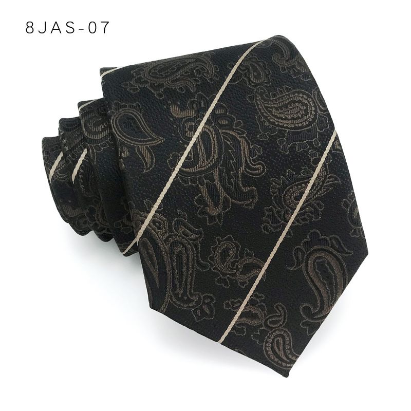 Stropdas heren herfst- en winterformeel zakelijk overhemd champagne koffie bruin kastanje donkere kleur werkpersoneel met de hand bedrukt 8CM_voghion.com