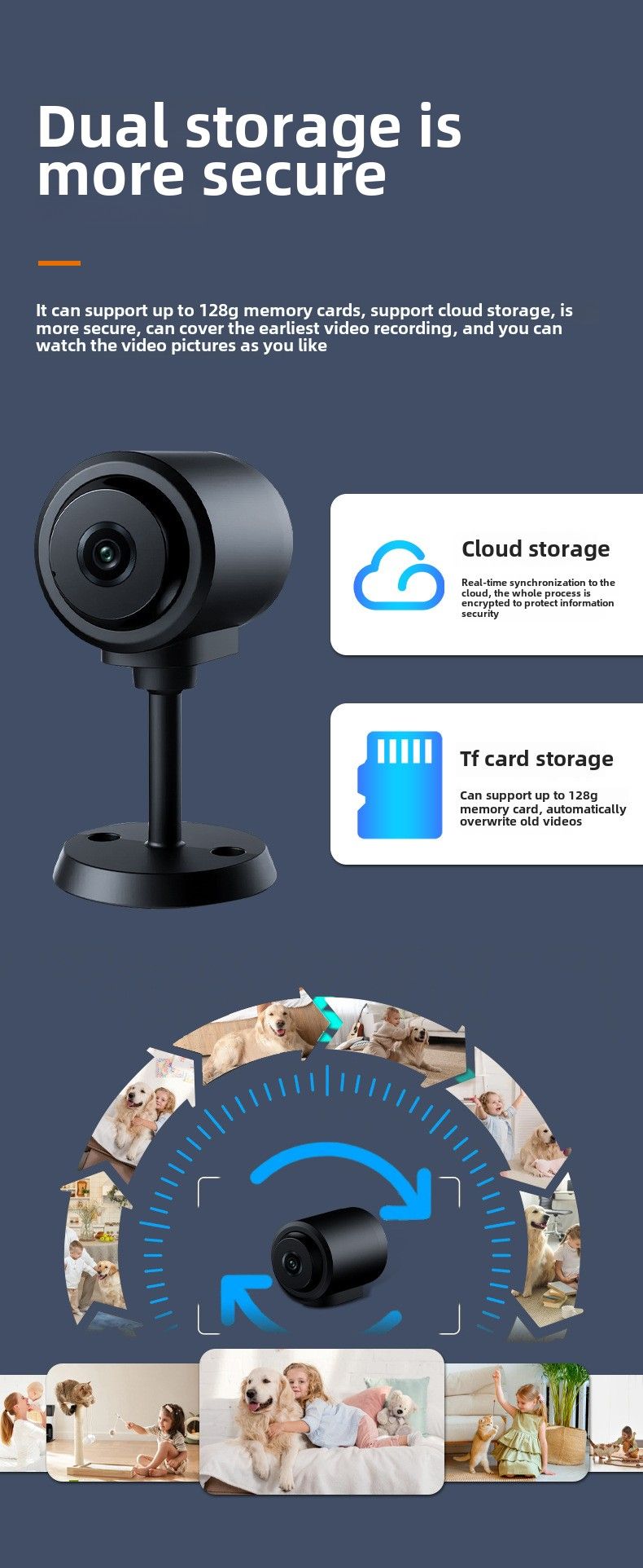 Caméra C1 haute définition 1080p intelligente sans fil WiFi caméra de vision nocturne à domicile caméra de surveillance de sécurité_voghion.com
